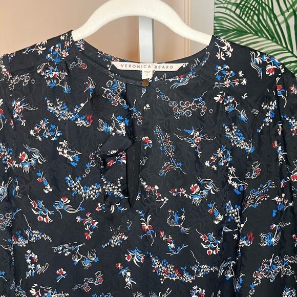 Veronica Beard Preston Silk Floral Ruffle Mini Dress Sz 2 - Picture 6 of 11